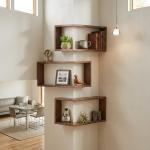 رفوف زاوية للديكور بتصميم خشبي - 6
