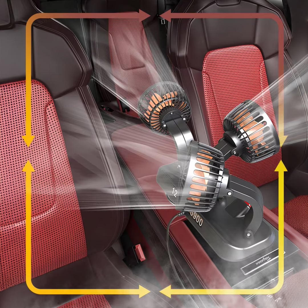 مروحة سيارة ثلاثية التبريد بتوزيع هواء 360° - 2