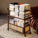 ترولي ضيافة بعجلات مع صندوق تخزين سفلي - 5