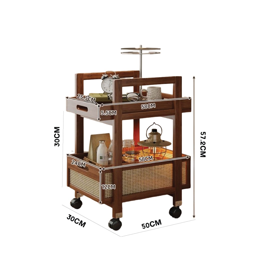 Rattan Basket Storage Cart product thumbnail 15