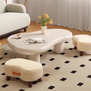 مقعد بوف ناعم مع أرجل خشبية - 4