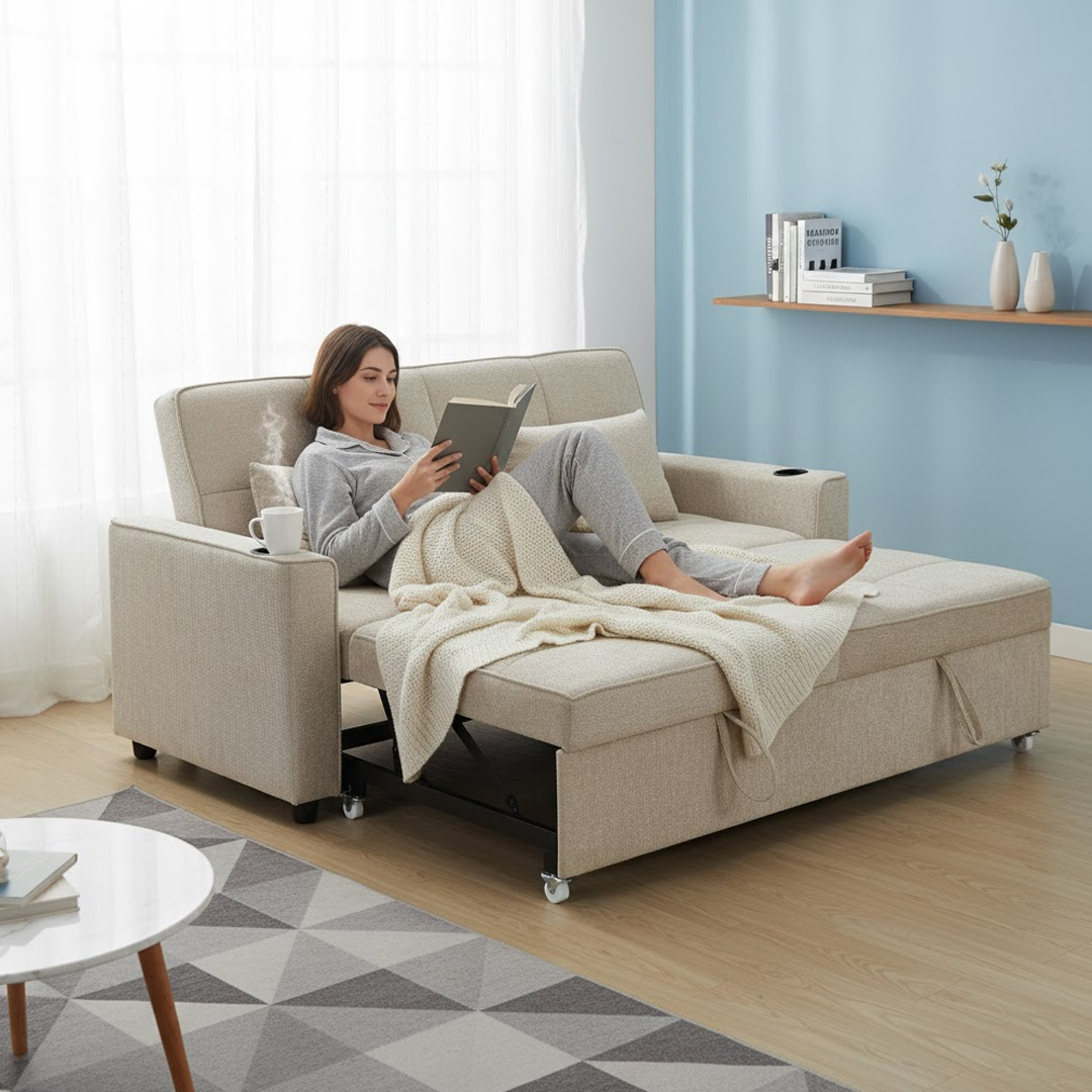 Premium Sofa Bed with Built-In Cup Holders product thumbnail 15