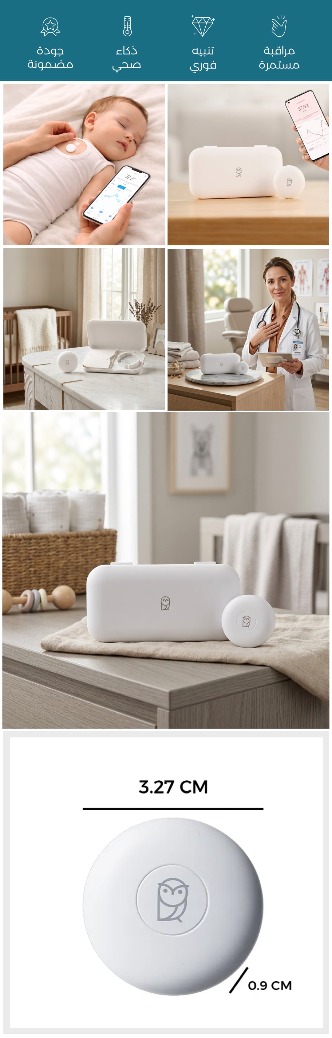 مستشعر حرارة الجسم الذكي مع تنبيهات فورية - صورة توضيحية