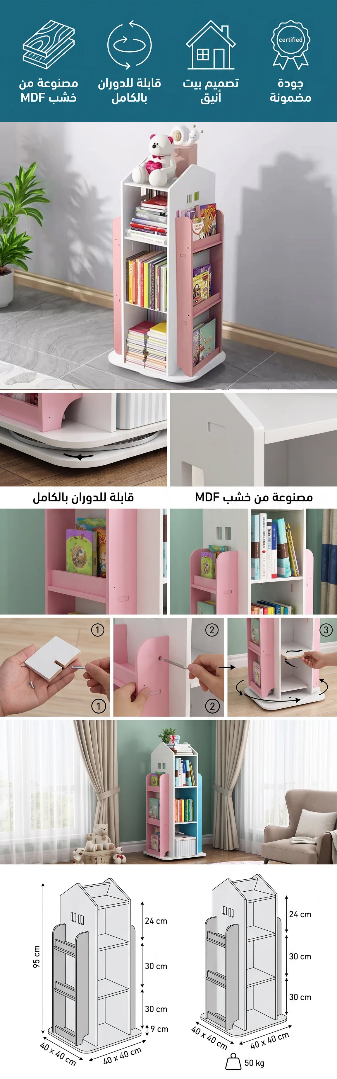 مكتبة دوّارة لغرف الأطفال - صورة توضيحية