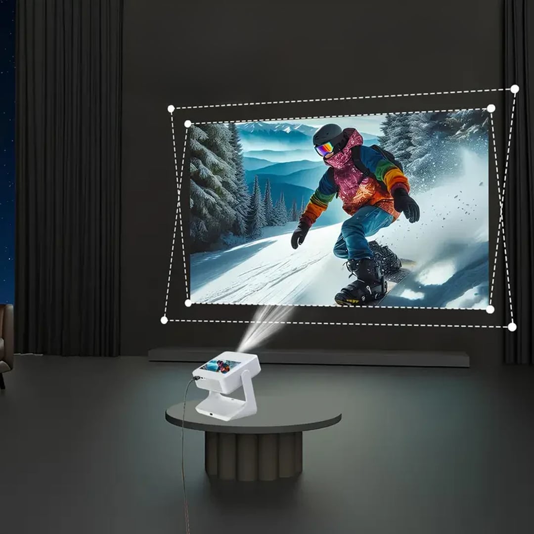 بروجكتر سينمائي منزلي مع شاشة تشغيل مدمجة - 4