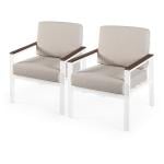 طقم مقاعد للتراس بلمسة خشبية–4 مقاعد - 11