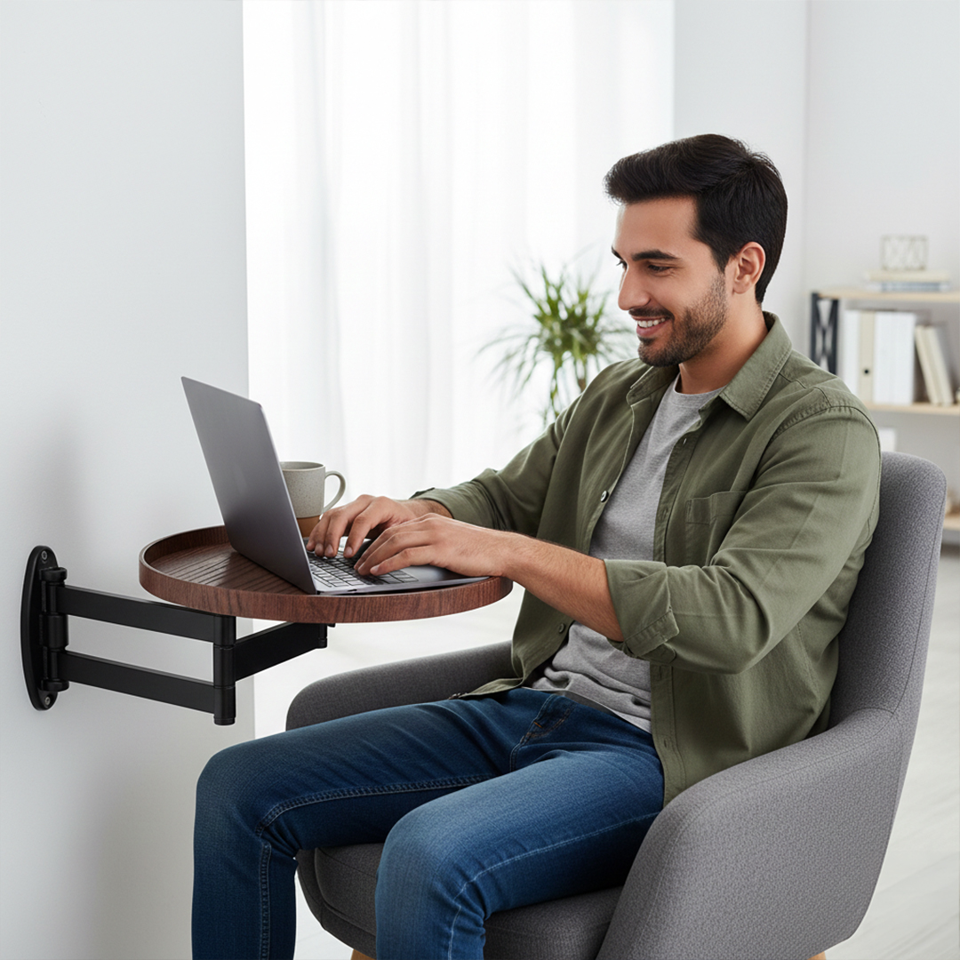 طاولة قهوة جدارية بذراع متحرك - 7