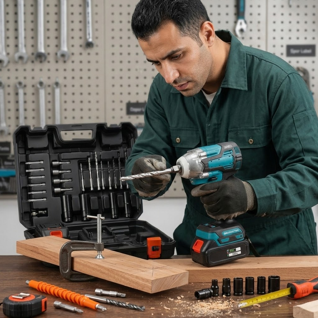 دريل شحن احترافي مع عدة متكاملة - 7