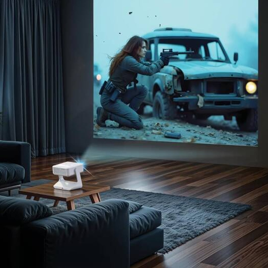 بروجكتر سينمائي منزلي مع شاشة تشغيل مدمجة - 2