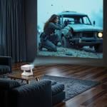 بروجكتر سينمائي منزلي مع شاشة تشغيل مدمجة - 2
