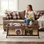 طاولة وسط خشبية مع رف تنظيم للكتب - 6