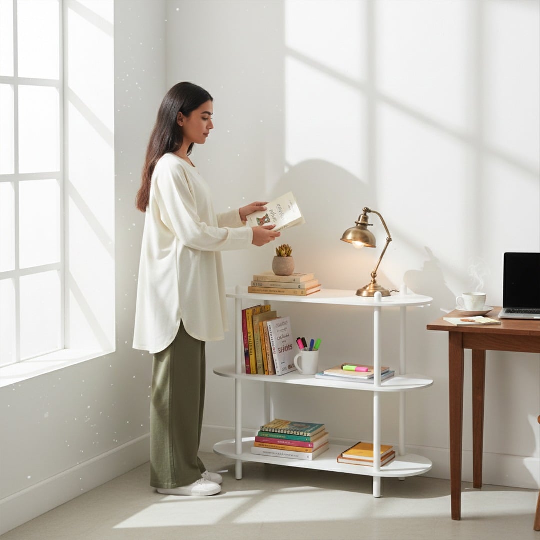 وحدة رفوف عرض وتخزين بثلاث طبقات - 8