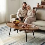 طاولة وسط خشبية بتصميم بيضاوي - 9