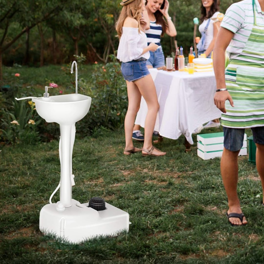 مغسلة متنقلة مع خزان مياه للرحلات - 15