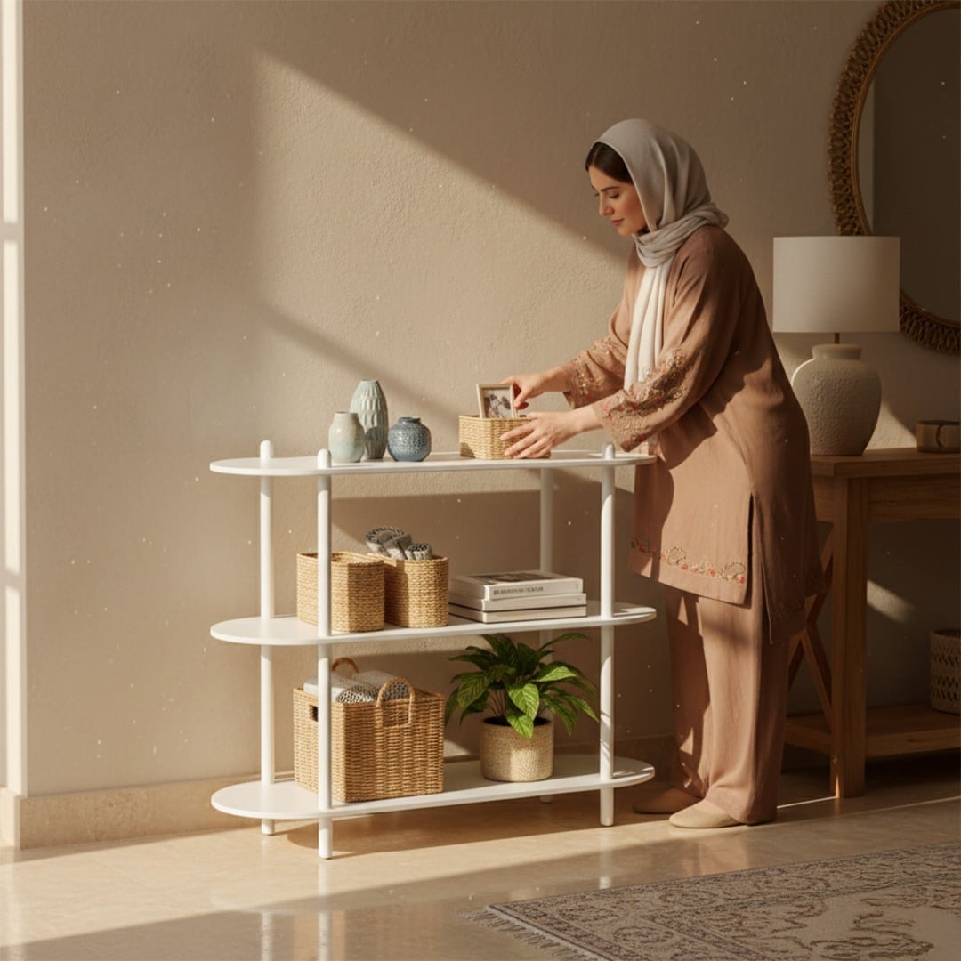 وحدة رفوف عرض وتخزين بثلاث طبقات - 9