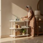 وحدة رفوف عرض وتخزين بثلاث طبقات - 9