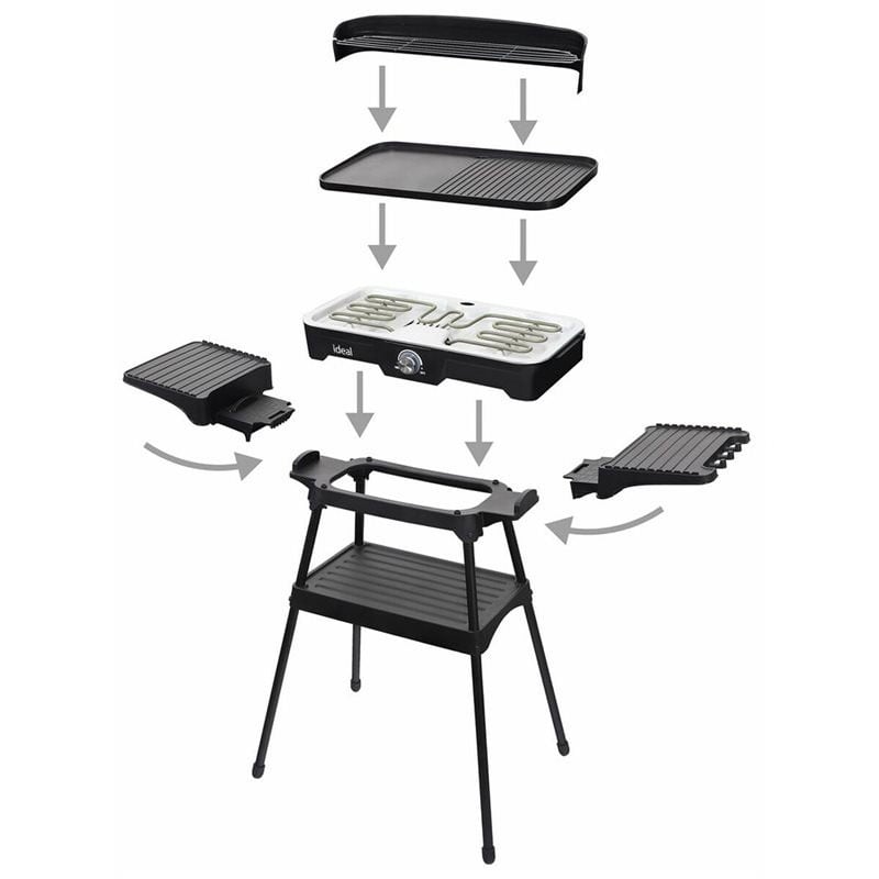 شواية كهربائية مع رف سفلي للتقديم والتخزين - 13