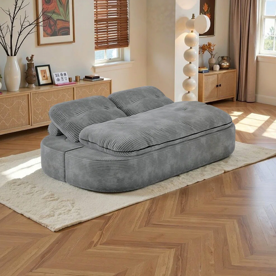 Corduroy Lazy Folding Sofa Bed - 6