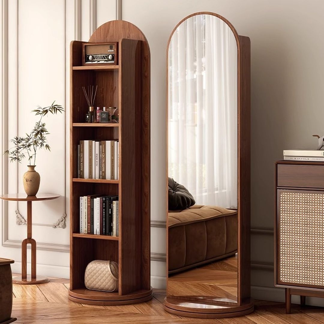 مرآة طولية مع رفوف تخزين خلفية مدمجة - 13