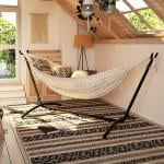 أرجوحة قماش بوهيمية مع ستاند معدني - 18