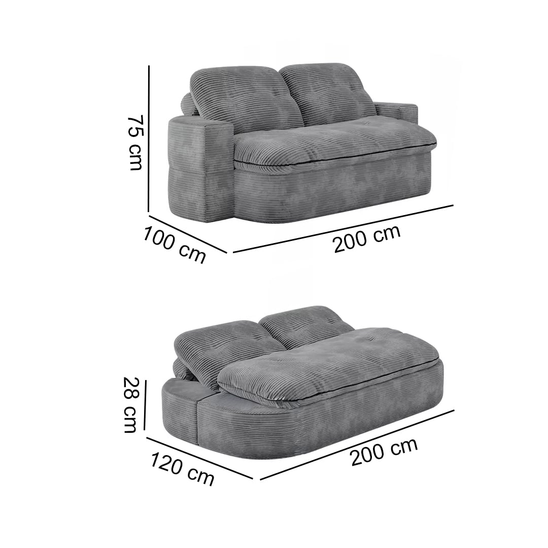 Corduroy Lazy Folding Sofa Bed product thumbnail 18