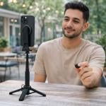 ميني سيلفي ستك محمولة مع قاعدة ثلاثية - 7