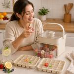 قالب مكعبات الثلج بالضغط مع صندوق - 1