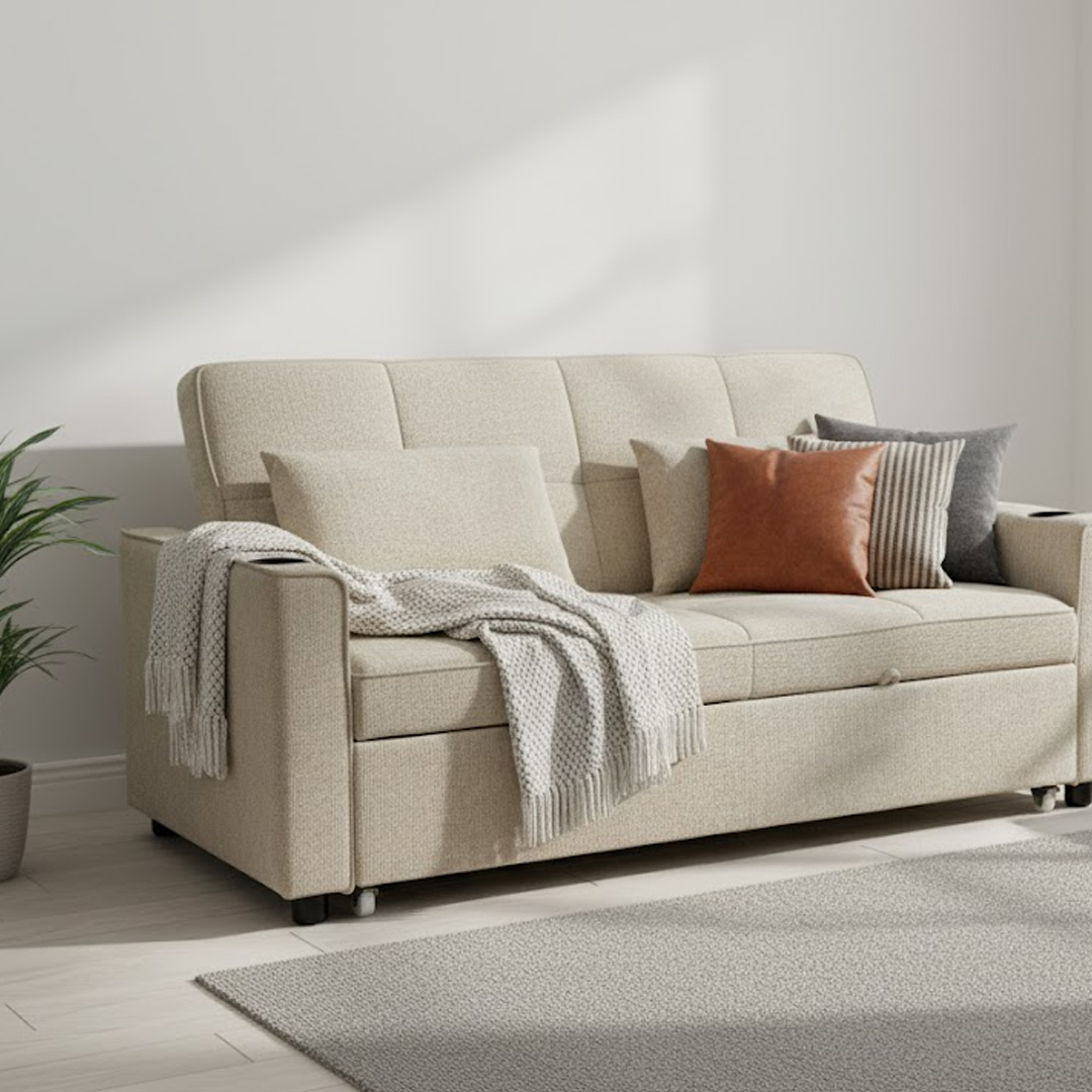 Premium Sofa Bed with Built-In Cup Holders product thumbnail 7