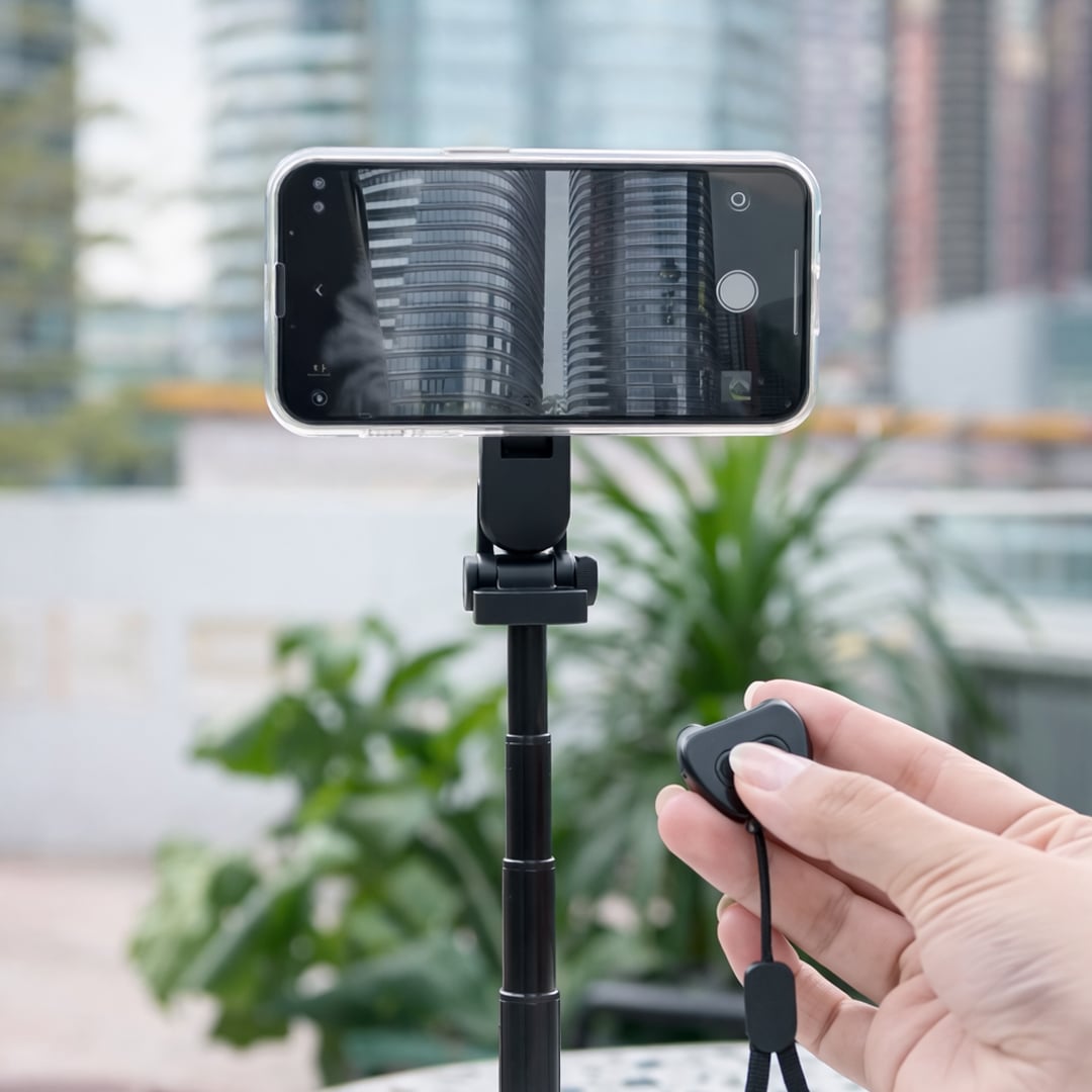 ميني سيلفي ستك محمولة مع قاعدة ثلاثية - 3