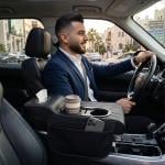 مسند سيارة من الجلد الفاخر مع حامل أكواب - 11