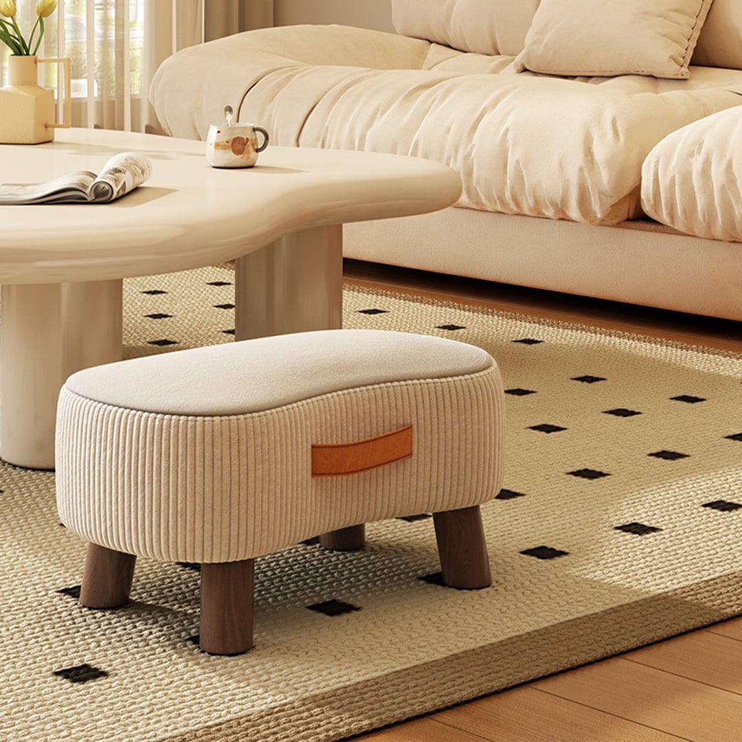 مقعد بوف ناعم مع أرجل خشبية - 5