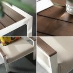 طقم مقاعد للتراس بلمسة خشبية–4 مقاعد - 10