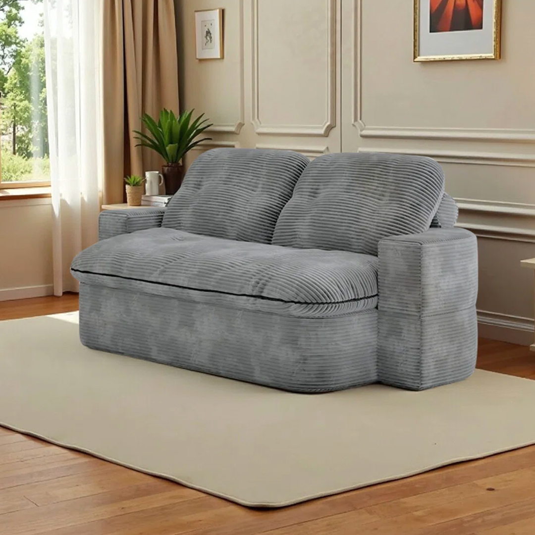 Corduroy Lazy Folding Sofa Bed - 9