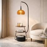 Modern Floor Lamp with Built-In Shelves - 4