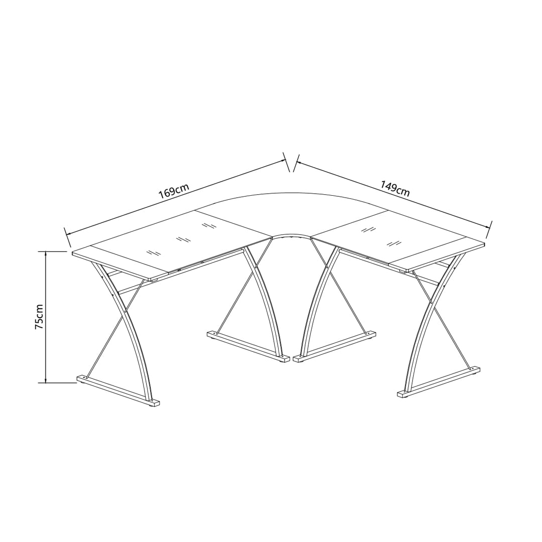 Modern Corner Desk with Glass Top product thumbnail 15