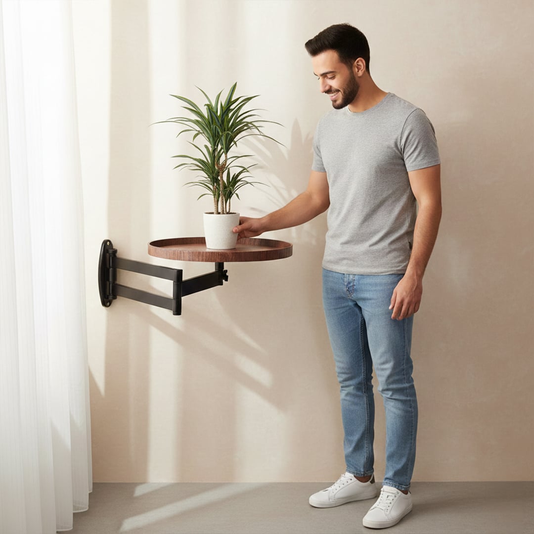 طاولة قهوة جدارية بذراع متحرك - 9