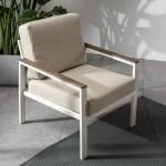 طقم مقاعد للتراس بلمسة خشبية–4 مقاعد - 2