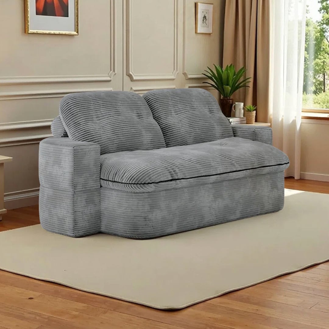 Corduroy Lazy Folding Sofa Bed - 1