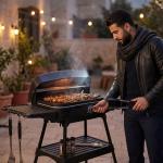 شواية كهربائية مع رف سفلي للتقديم والتخزين - 8