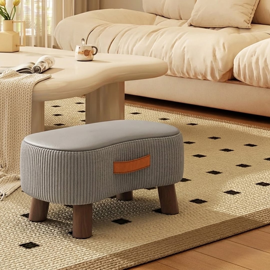 مقعد بوف ناعم مع أرجل خشبية - 8