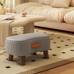 مقعد بوف ناعم مع أرجل خشبية - 8