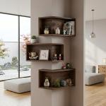 رفوف زاوية للديكور بتصميم خشبي - 10