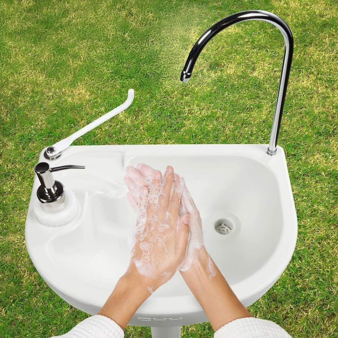 مغسلة متنقلة مع خزان مياه للرحلات - 11