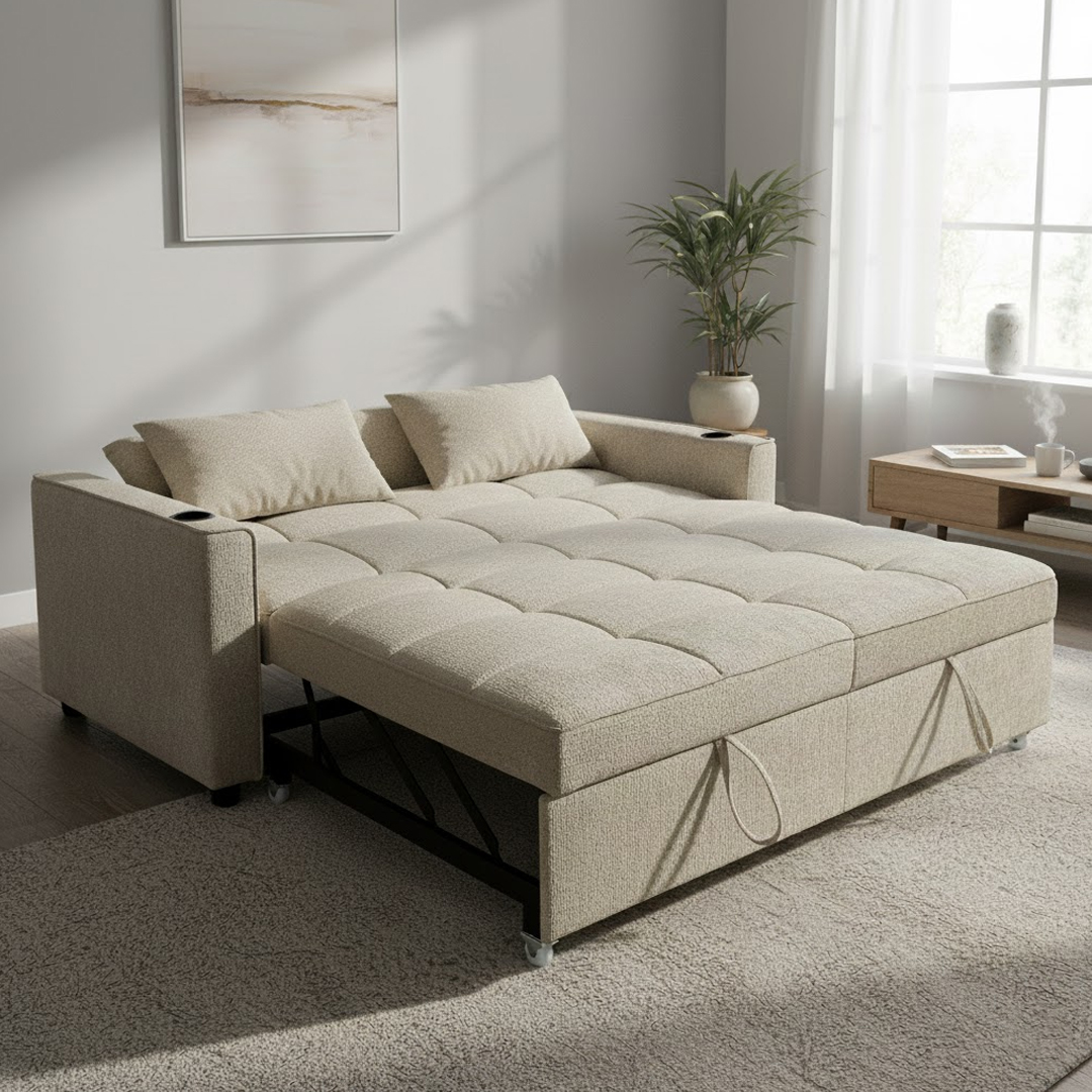 Premium Sofa Bed with Built-In Cup Holders product thumbnail 6