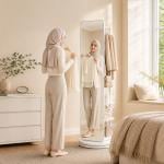 مرآة أرضية مع ستاند خلفي للملابس - 3