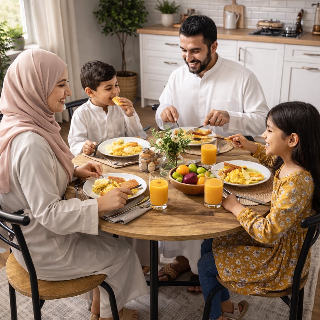 طاولة طعام دائرية مع 4 كراسي - 3