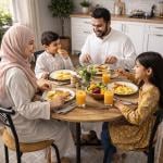 طاولة طعام دائرية مع 4 كراسي - 3