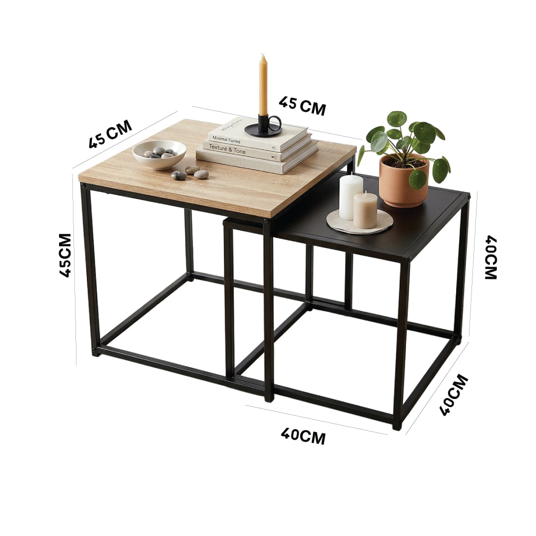 Wood & Black Nesting Side Tables Set product thumbnail 11