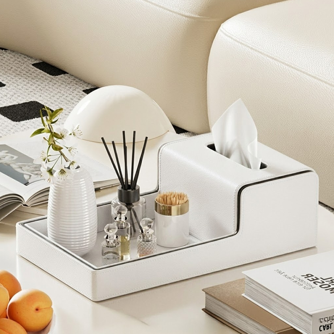 Luxury Table Organizer with Tissue Box product thumbnail 4