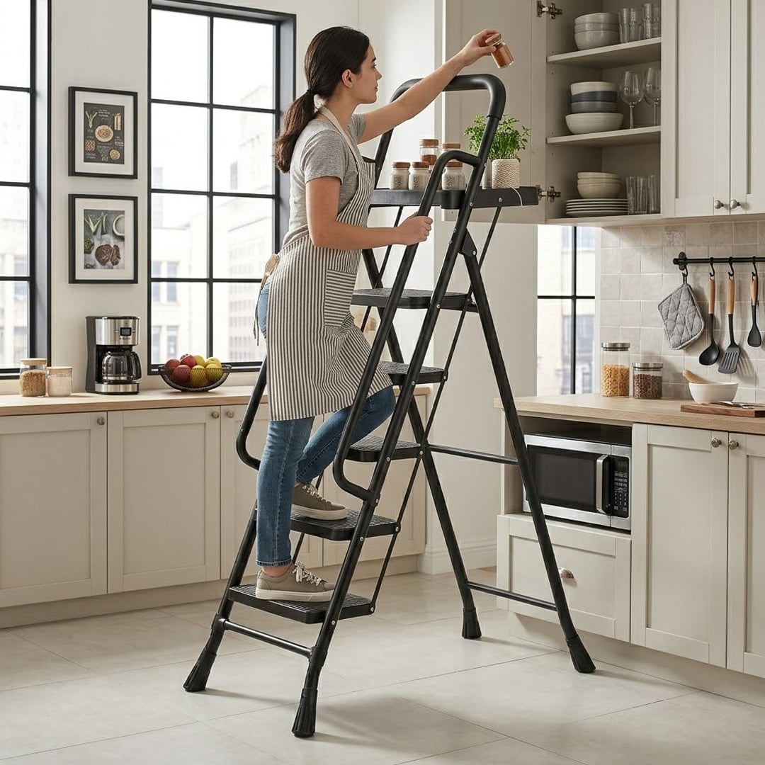 5-Step Metal Ladder with Safety Handle product thumbnail 2